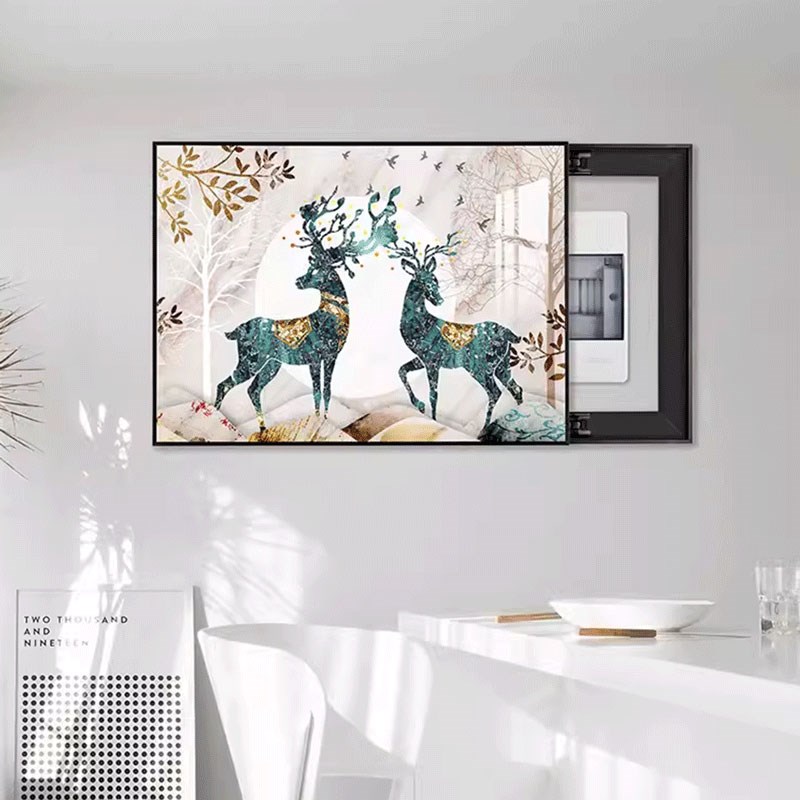 高级感轻奢电表箱装饰画客厅餐厅电闸盒配电箱遮挡装饰挂画免打孔