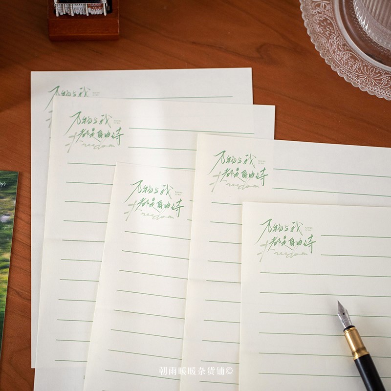朝雨 人生是旷野信封信纸套装高级感手写贺卡情书成人礼生日礼物