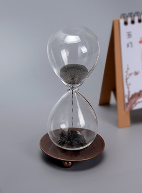 磁铁沙漏计时器创意办公室桌面摆件磁力漏斗流沙家居装饰个性礼物
