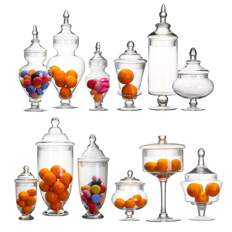 客莱达欧式糖果罐婚庆展示瓶设计师玻璃瓶奖杯工艺摆件透明储物罐