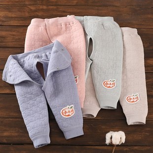 子男女秋冬天打底裤 12个月 新生婴幼儿夹棉裤 初生宝宝保暖开裆裤