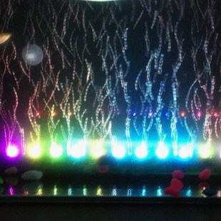 鱼缸灯瀑布七彩LED灯增色变色防水水族箱增氧照明灯潜水气泡灯条