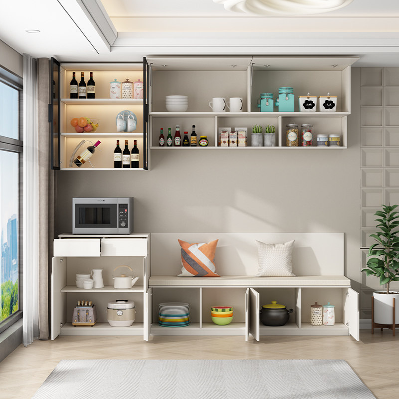 实木卡座餐柜一体靠墙酒柜吧台家用客厅饭厅储物柜子置物柜定制,住宅家具,餐边柜,淘宝优惠券,粉丝福利购,淘宝优惠卷