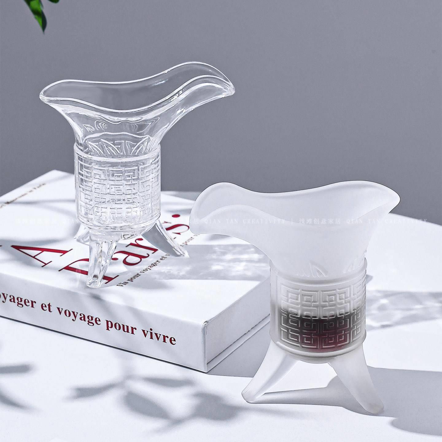 天猫正品古代帝王酒杯关中王玻璃杯子杯秦始皇三足侯爵家用稀奇古图片