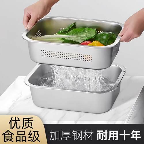 2026新款不德盆国盆中沥厨碗房锈水钢水篮盆菜洗槽盆家用盆漏滤过