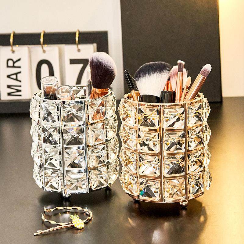 网红水晶化妆品收纳旋转化妆刷收纳筒筒刷子眉笔桶彩妆刷置物架,收纳整理,化妆刷收纳盒/桶,淘宝优惠券,粉丝福利购,淘宝优惠卷