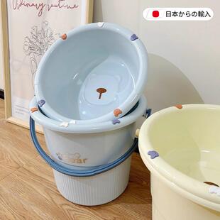 日本水桶家用高颜值塑料手提储水学生宿舍用住校洗漱洗衣桶盆套装