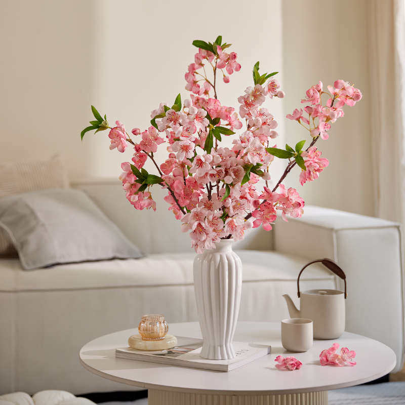 桃花仿真花粉色假花摆设客厅装饰干花摆件插花高级仿生花餐桌花艺,家居饰品,仿真花/假花,淘宝优惠券,粉丝福利购,淘宝优惠卷