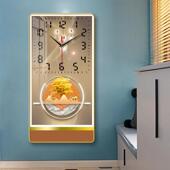 新款 饰 玄关艺术装 新中式 客厅钟表餐厅挂钟墙上静音石英钟简约时尚