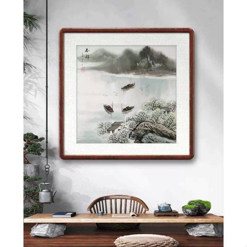山水画国画纯手绘字画中式客厅办公室大厅装饰画刘云方三尺斗方GG