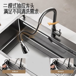优先水槽大单槽加厚l手工纳米304不锈钢家用洗菜碗池洗碗槽洗菜