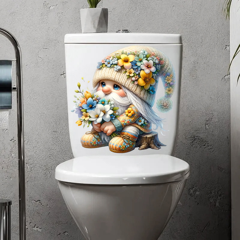 卡通可爱小矮人马桶贴纸自粘浴室冰箱墙面卧室客厅贴画装饰PVC