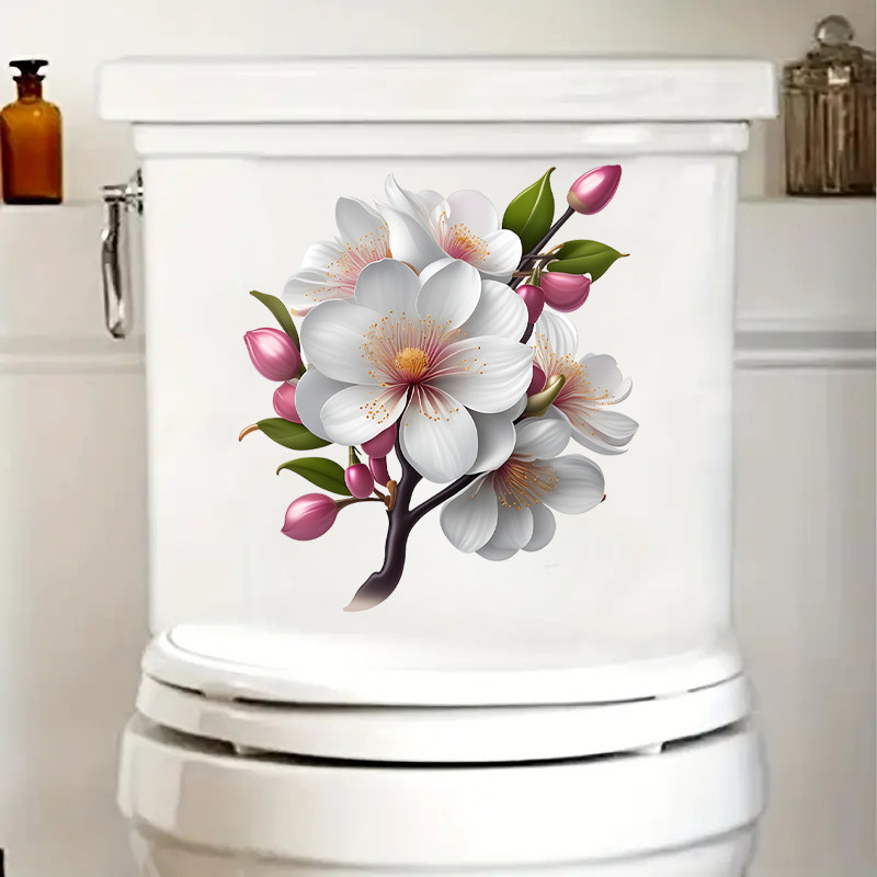 漂亮的樱花贴画墙面柜门冰箱浴室马桶盖水箱装饰自贴客厅装饰贴纸