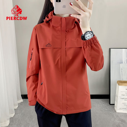 户外冲锋衣连帽三合一