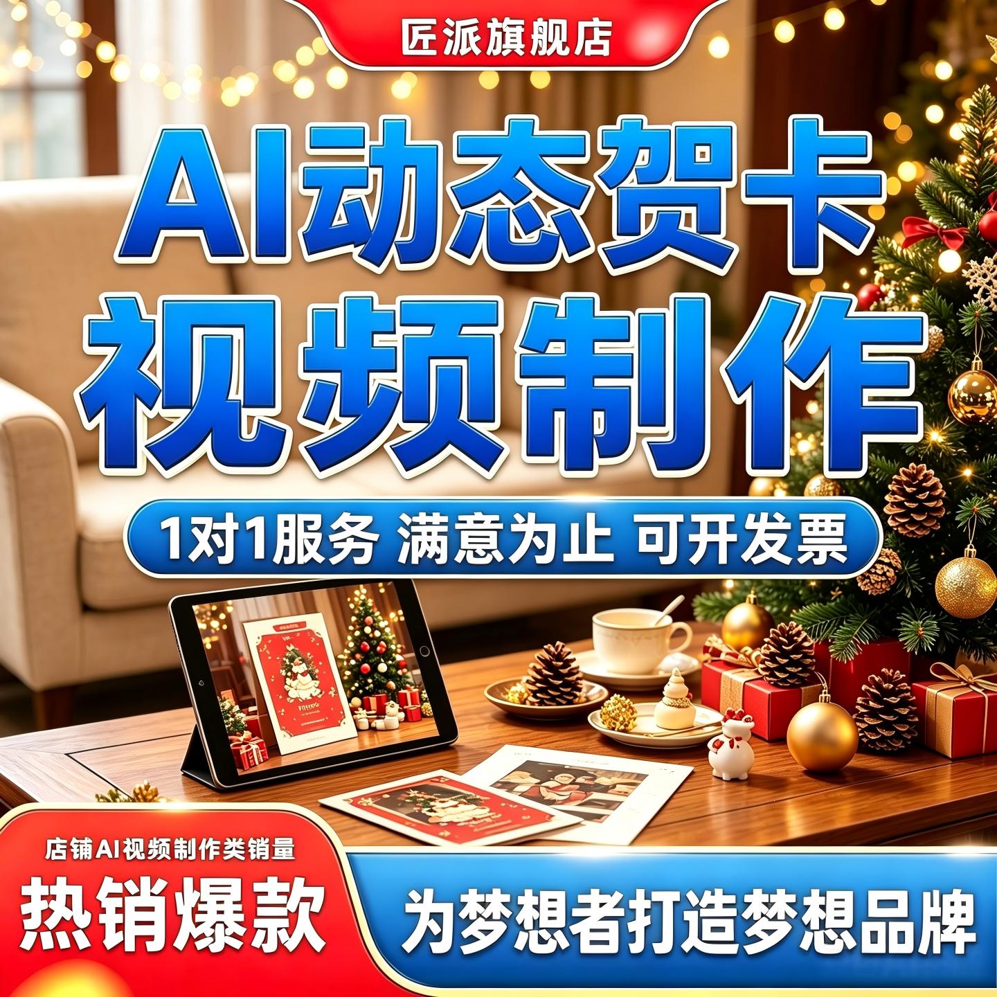 AI动态贺卡视频制作立体3D明信片商务朋友圈节日生日问候祝福纪念