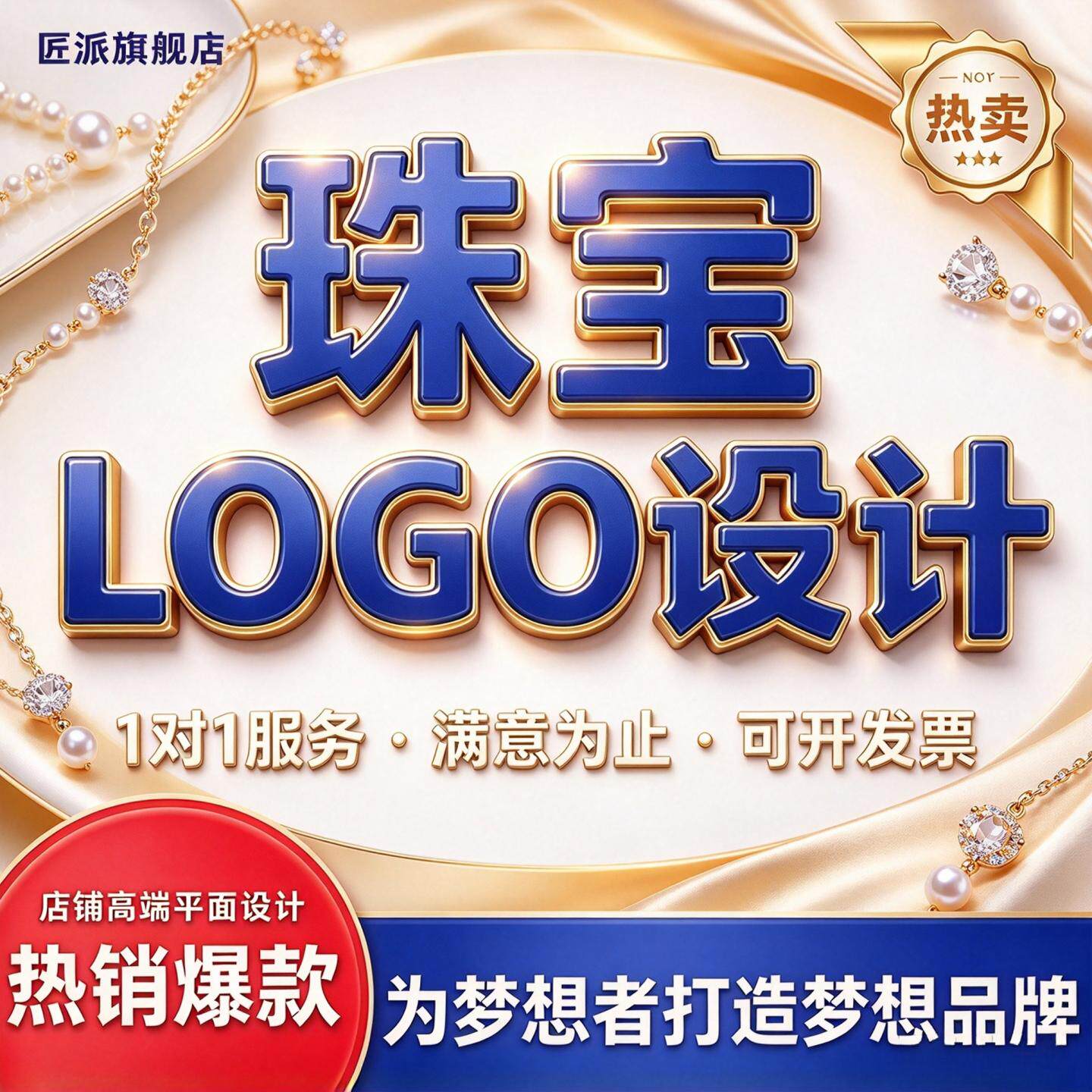 珠宝LOGO设计首饰品牌商标原创定制金银饰玉石店铺图标门店标识VI
