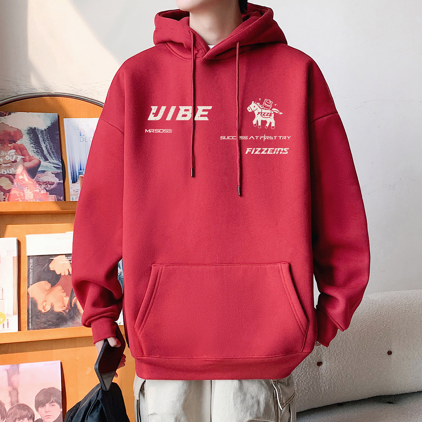 卫衣男2026新款春秋季美式重磅男装高街宽松潮牌oversize连帽外套