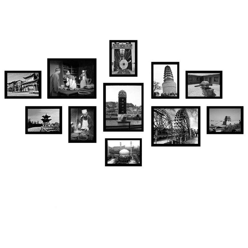 兰州拉面面馆装饰画 面食文化餐厅牛肉面照片墙组合画老照片挂画