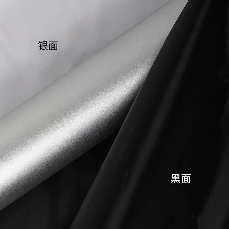 定制镀层遮光布黑色双面银背景布酒店客厅遮阳挂卧室窗帘门帘幕布