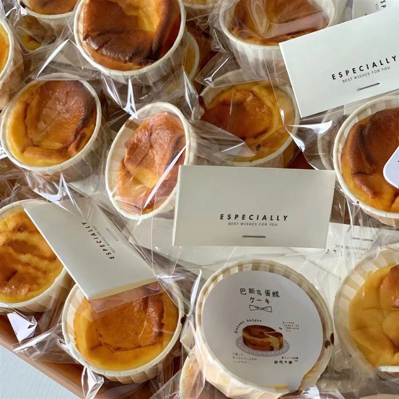 网红巴斯克双层芝士蛋糕包装盒4寸6寸冰乳酪戚风切件打包盒半熟