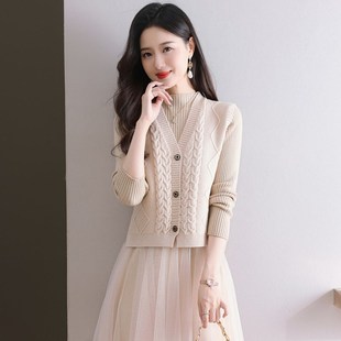 针织小马甲女外搭背心2024新款秋季毛线叠穿马夹配裙子毛衣两件套