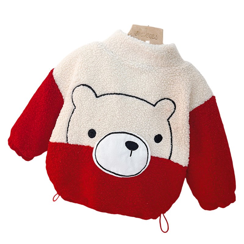 儿童毛毛衣男童摇粒绒外套秋冬款2024新款男孩宝宝冬装羊羔绒上衣