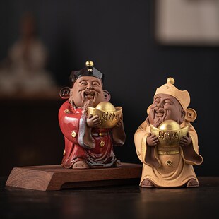 炼器陶瓷财神到小摆件新中式 饰乔迁开业送礼 家居客厅办公室桌面装
