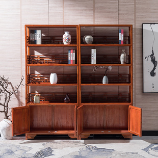 货架架子博古架实木中式书架茶叶柜子多层置物架展示架禅意展示柜