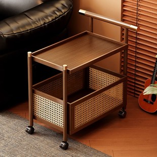 沙发边几小推车客厅家用可移动茶几侧边柜小户型实木床头柜置物架