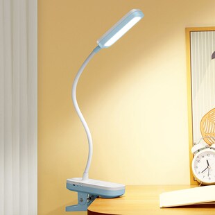 康铭夹子LED台灯护眼学生学习阅读写字床头灯儿童USB充电插电两用