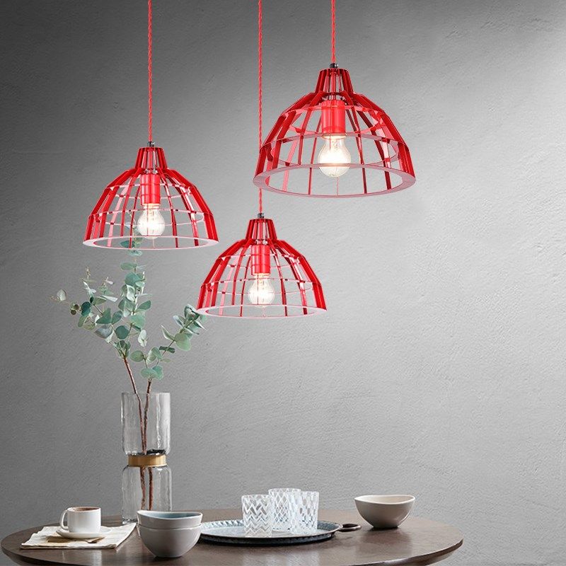 远芬红色线接割吊灯工业风北欧简约个性创意艺术客厅卧室样品灯,家装灯饰光源,客厅吊灯,淘宝优惠券,粉丝福利购,淘宝优惠卷