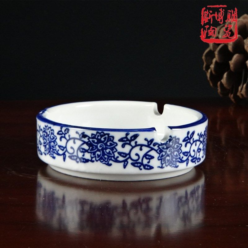 景德镇青花陶瓷卡式烟灰缸家用瓷器小烟缸饭店摆台陶瓷烟灰缸包邮,节庆用品/礼品,时尚烟灰缸,淘宝优惠券,粉丝福利购,淘宝优惠卷
