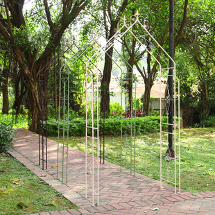 美式铁艺庭院拱门花架植物爬藤架露台花园民宿布置底座托盘支架