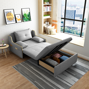 沙发床可折叠单人两用1米宽1.2米宽网红款推拉多功能小户型伸缩床