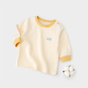 俏萌兔德绒婴儿秋衣单件保暖上衣秋冬宝宝内衣女宝打底衣男宝睡衣