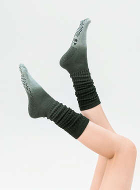 SIXHYS专业防滑普拉提袜瑜伽袜女绿色五指分趾堆堆袜室内健身舞蹈