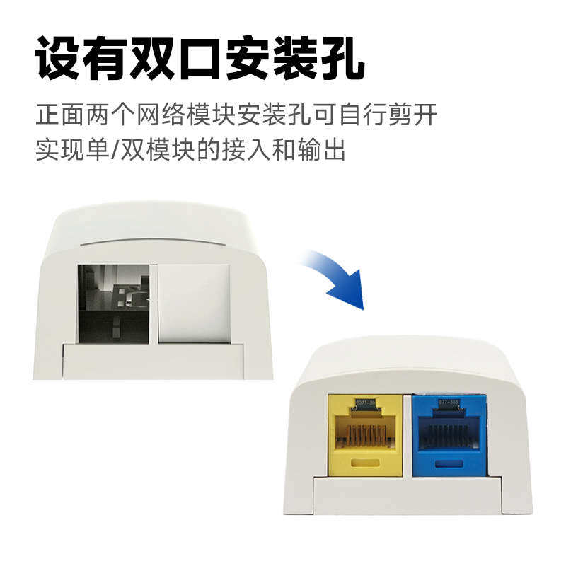 泛达Panduit双口桌面型网络面板盒ABS环保桌面面板网线网络桌面盒