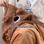 学生儿童午睡毯子斗篷 加厚保暖毛毯冬季 去年卖爆 披肩返场啦