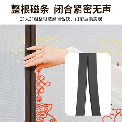 大门防蚊门帘魔术贴免打孔夏季农村家用全磁条金刚网高档磁性纱门