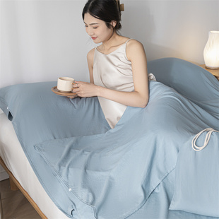 旅行酒店隔脏睡袋一体床单被套便携式四件套出差三件套非全棉纯棉