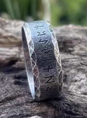 RCOKPUNK“维京字母”北欧戒指