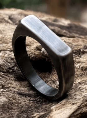 钛钢戒指简约时尚长条几