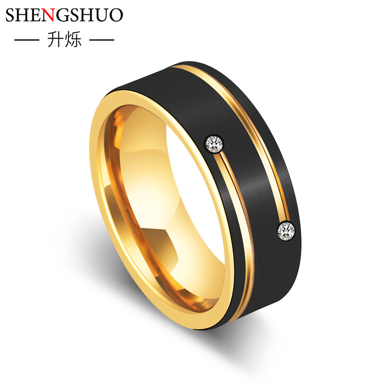 钨钢男士戒指个性小众钨金饰品批发不掉色指环欧美网红食指男戒潮