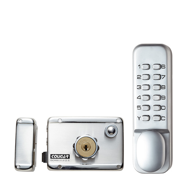 机械密码外装锁铁门铁艺门锁不用电防水房门不锈钢门户外密码锁