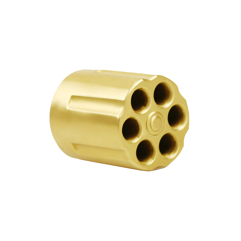 男孩左轮弹匣造型创意笔搁黄铜笔筒笔座笔插文房四宝书桌装饰摆件