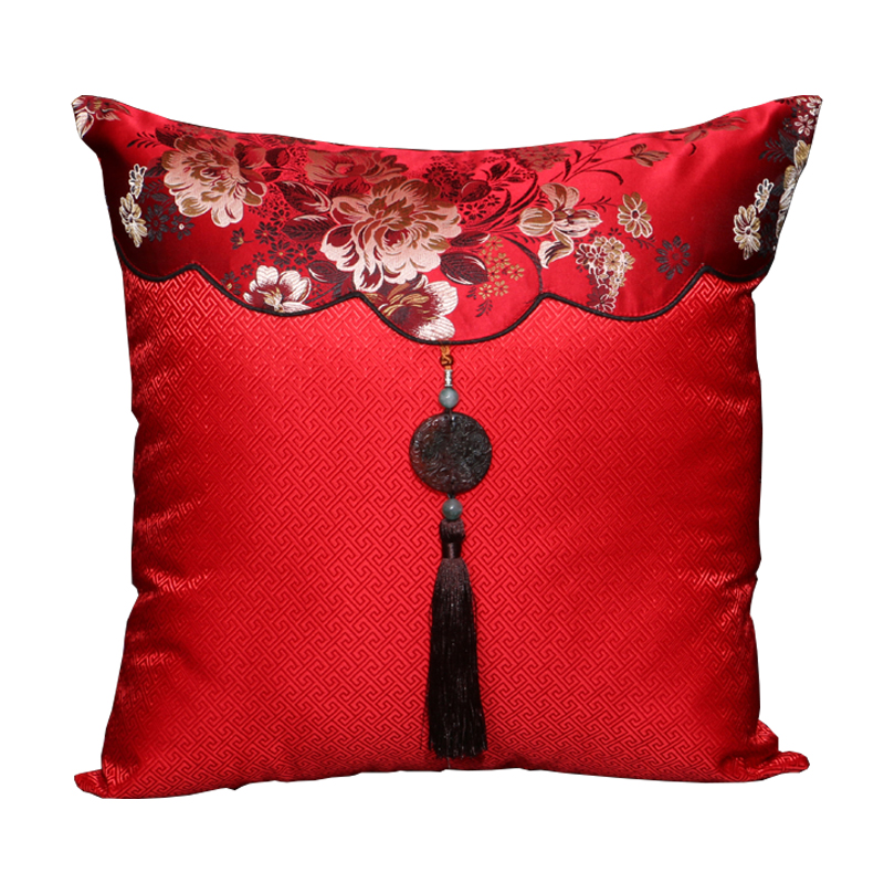 中式古典抱枕沙发流苏靠垫办公室腰枕床上靠背汽车护腰靠垫抱枕套
