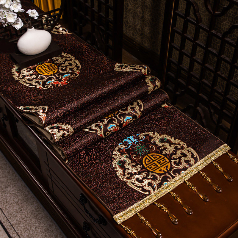 中式茶几桌垫电视柜桌布斗柜盖巾防尘台布长条桌旗布艺电视机柜布