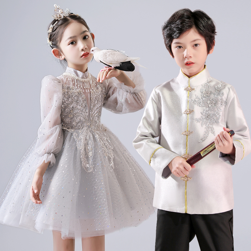 儿童大合唱演出服中小学生诗歌朗诵表演服装男女童元旦礼服套装新