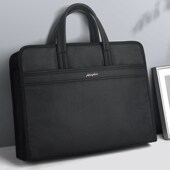 杰利商务公文包男士 A4文件袋手提包办公 大容量文件包印字防水女款