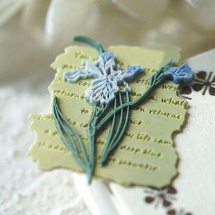 墨下【鸢尾诗集】激光分层火漆印章章头 蜡粒手柄套装礼盒封口